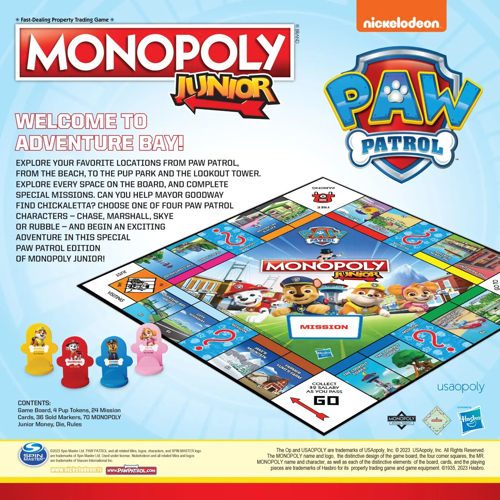 USAopoly Paw Patrol Monopoly Jr