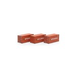 Athearn 27783 HO 20' Corrugated Container HDMU #1 - 3 Pack