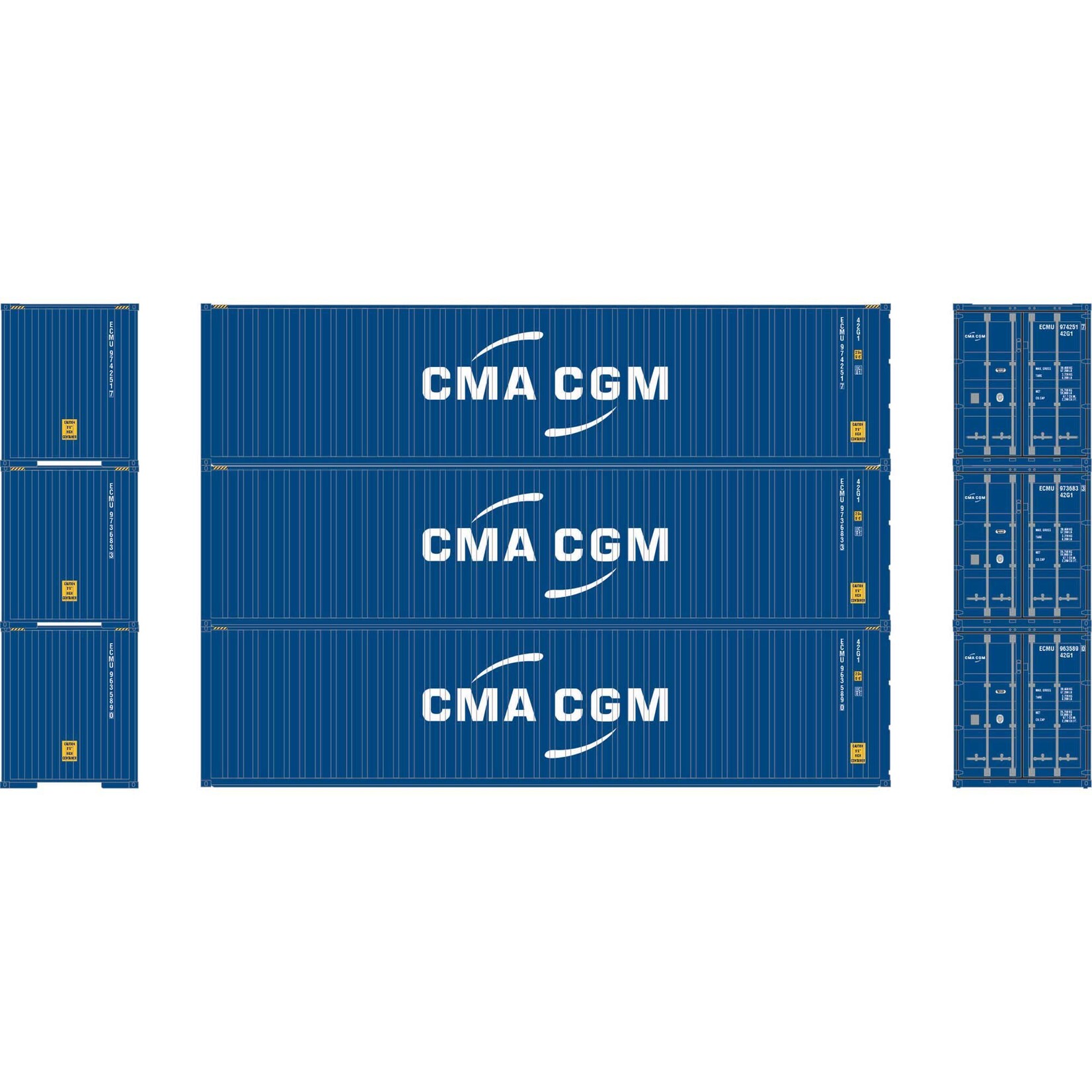 Athearn 28371 HO RTR 40' Corrugated Container ECMU (3)