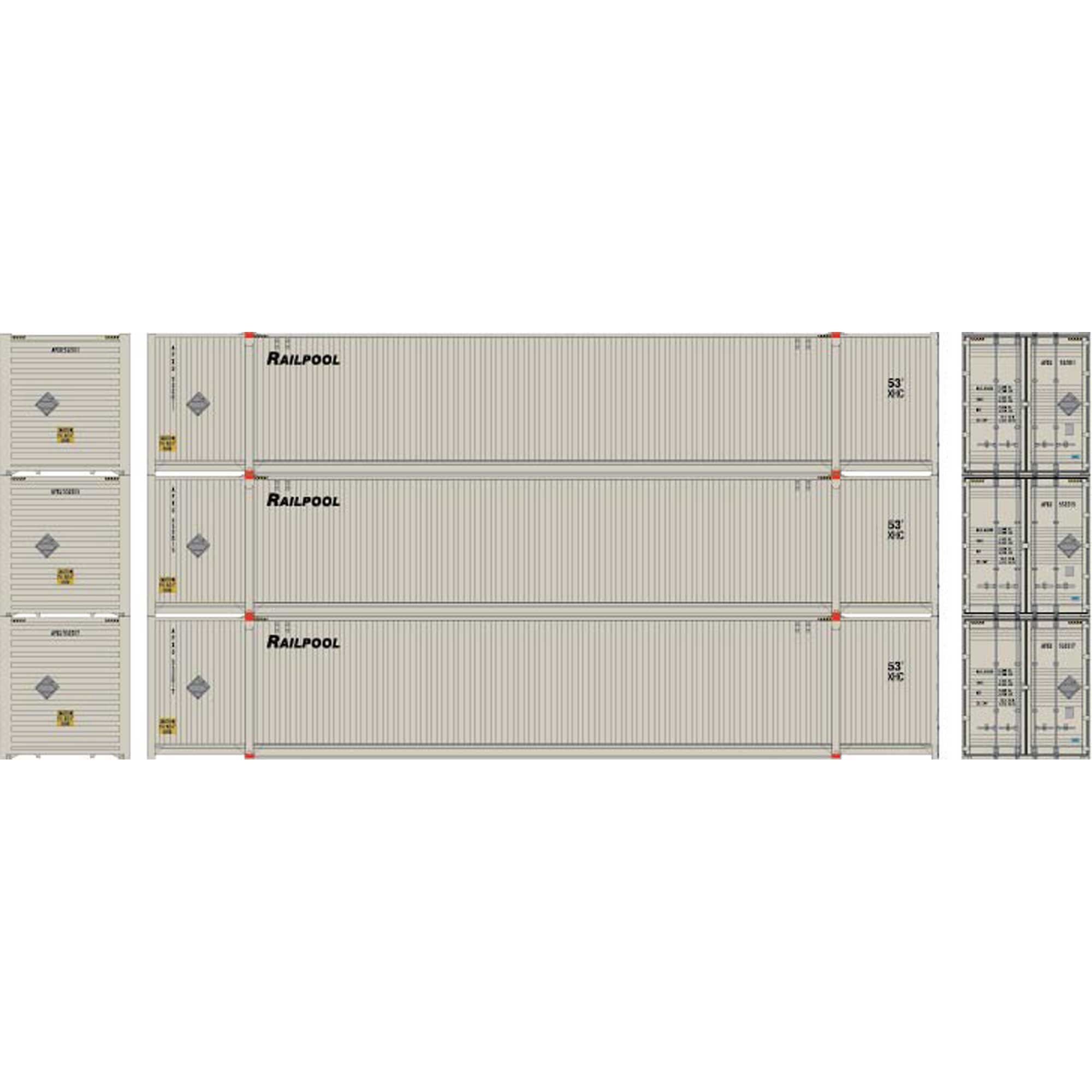 28499 HO RTR 53' CIMC Container Railpool #2 (3)
