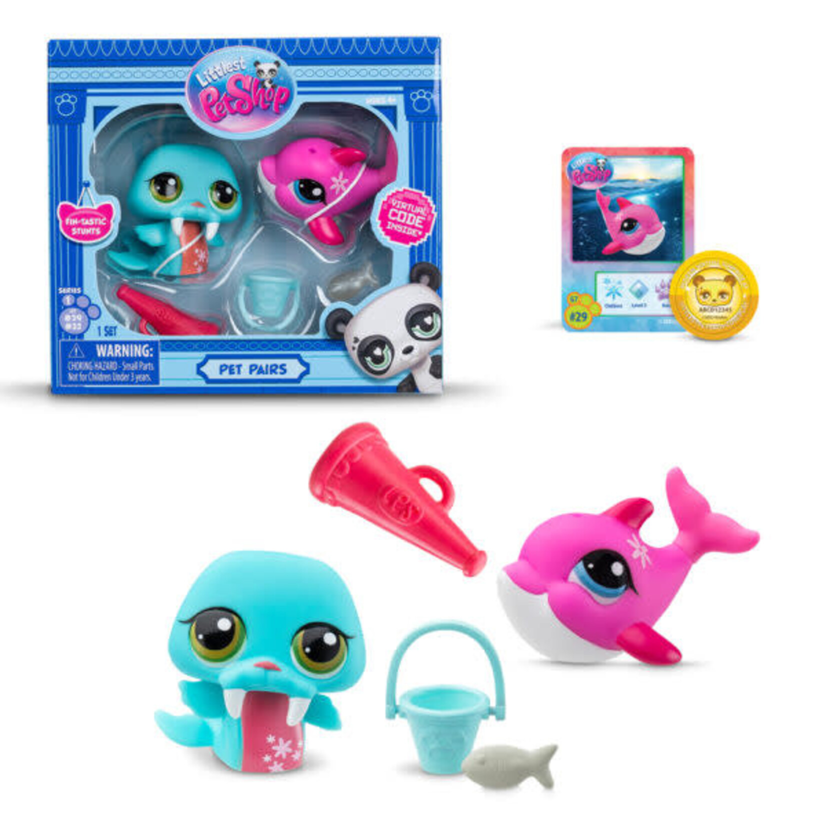 Littlest Pet Shop LPS Pet Pairs - #29 & #33 Fin-tastic Stunts