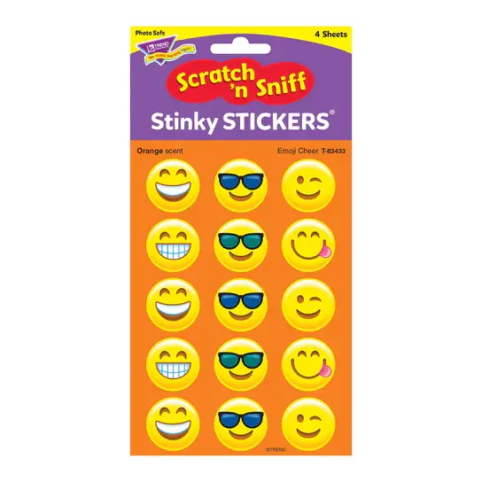 83433 Emoji Cheer Orange Stinky Stickers