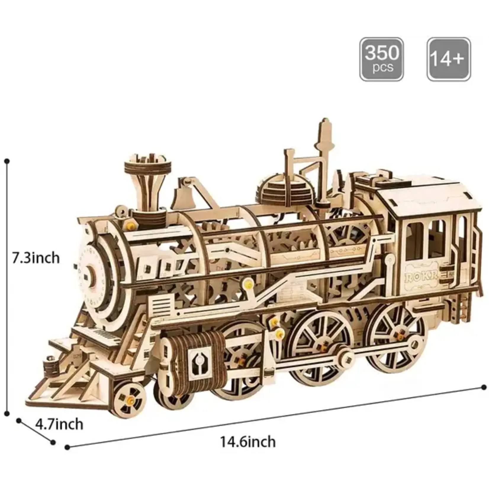 Hands Craft 3D Wooden Puzzle Locomotive Mechanical Building Model