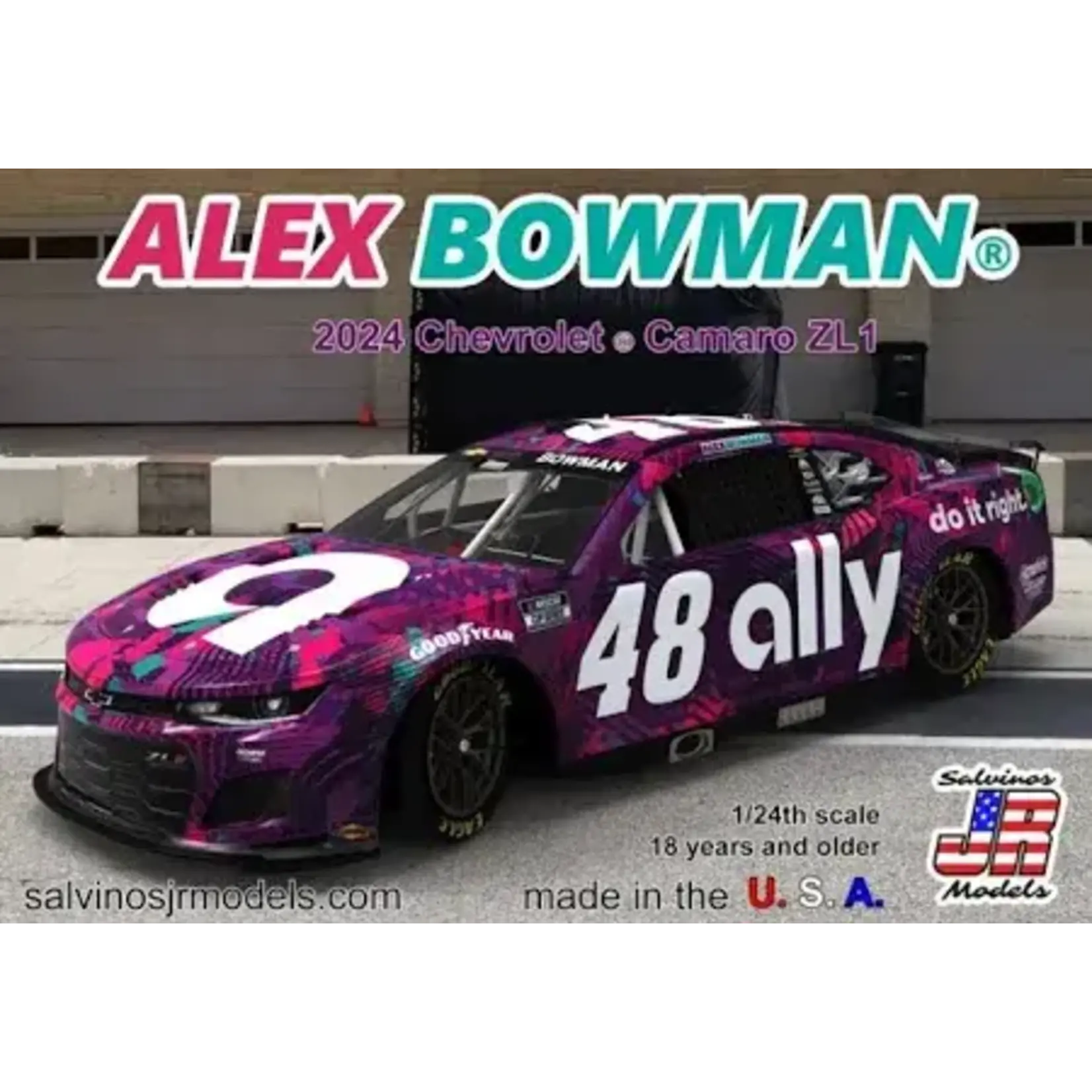 Salvinos 2024ABP 1/24 Alex Bowman 2024 NASCAR Chevrolet Camaro ZL1 Race Car
