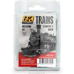 AK Interactive 7000 Train Series: Locomotive & Wagon Weathering Enamel Paint Set - 3x35ml