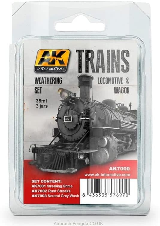 7000 Train Series: Locomotive & Wagon Weathering Enamel Paint Set - 3x35ml