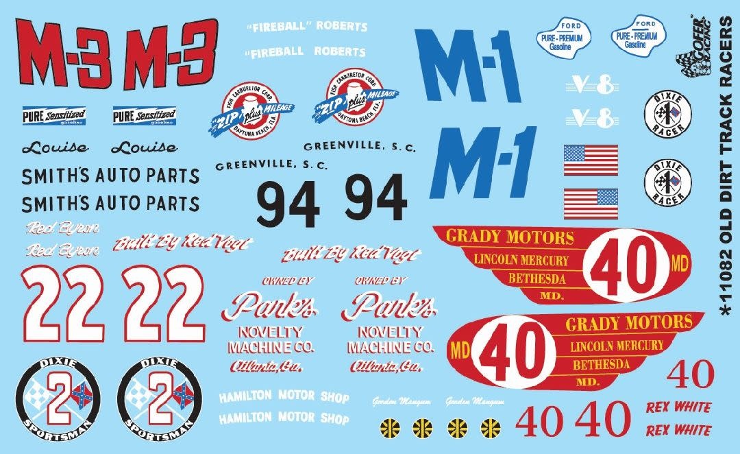 Gofer Racing 11082 Old Dirt Track Racers Decal - Chuck's Trains & Hobby ...