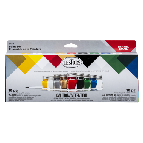 281231 Enamel Paint Set - 9 Color - 10 Piece