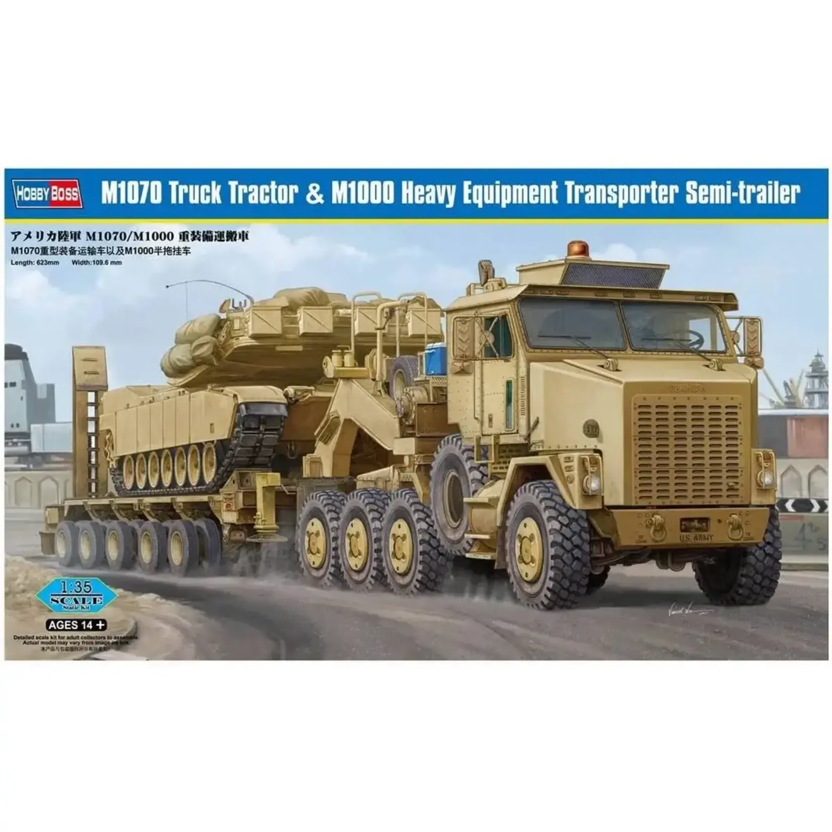 Hobby Boss 85502 M1070/M1000 HETS - Heavy Equipment Transporter Semi-trailer