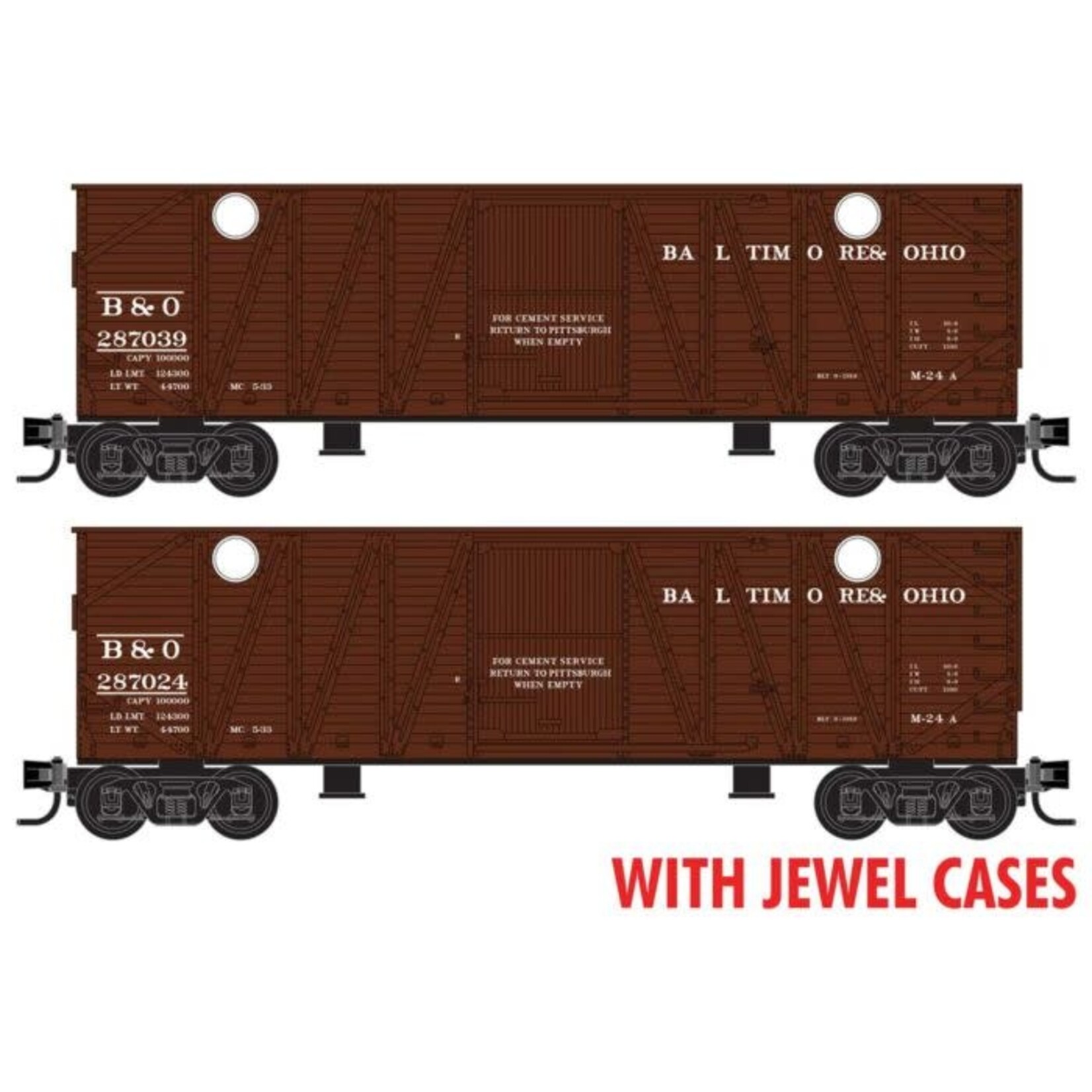 Micro Trains Line 98302210 N B&O Cement Hopper 2 Pack - Jewel Cases