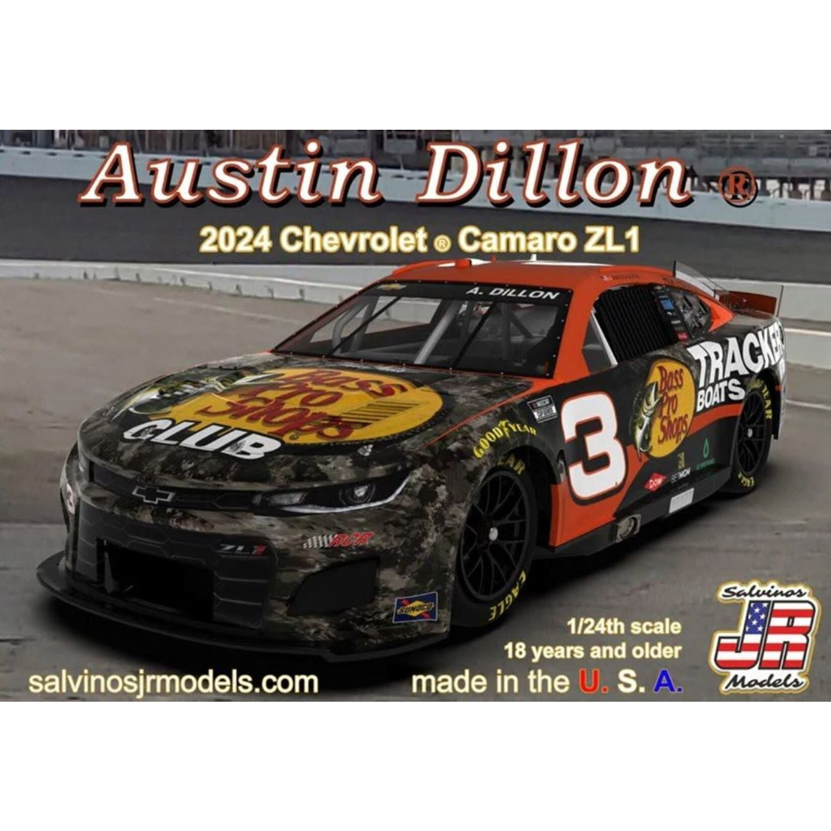 Salvinos 1/24 Austin Dillon 2024 NASCAR Chev Camaro ZL1 - Primary Livery - LIMITED EDITION