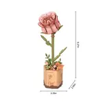 Hands Craft Pink Rose Wooden Flower Puzzle