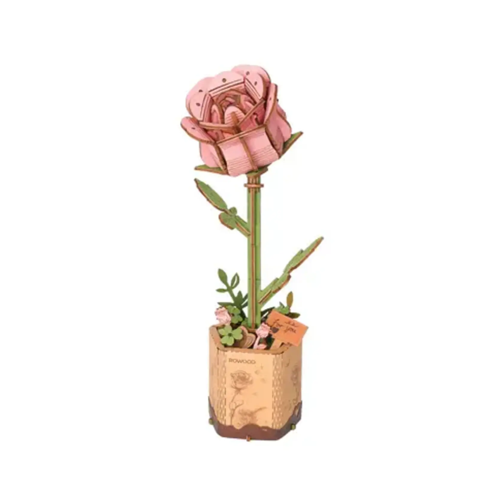 Hands Craft Pink Rose Wooden Puzzle