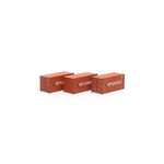 Athearn 27784 HO RTR 20' Corrugated Container, HDMU #2 (3)