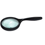 Glass Lens Curved Handle 3x Magnifier 2.5"