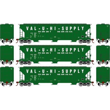 81591 HO RTR FMC 4700 Covered Hopper, VUHX - 3 pack