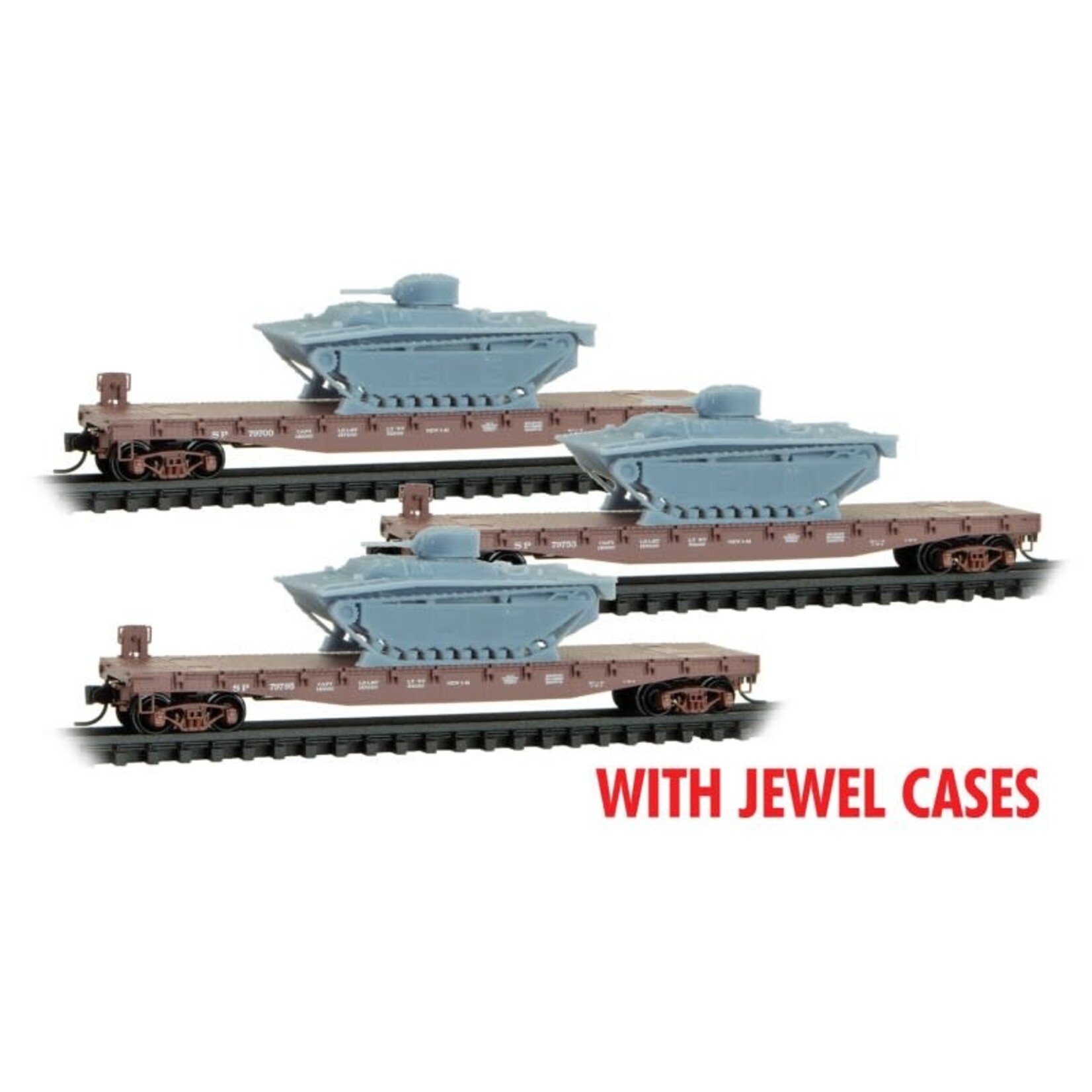 Micro Trains Line 99302245 N SP w/ LVT(A)1 Amphibious load- 3 Pack FOAM