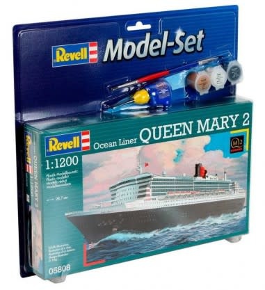 65808 1/1200 Queen Mary II Ocean Liner w/ Paint & Glue