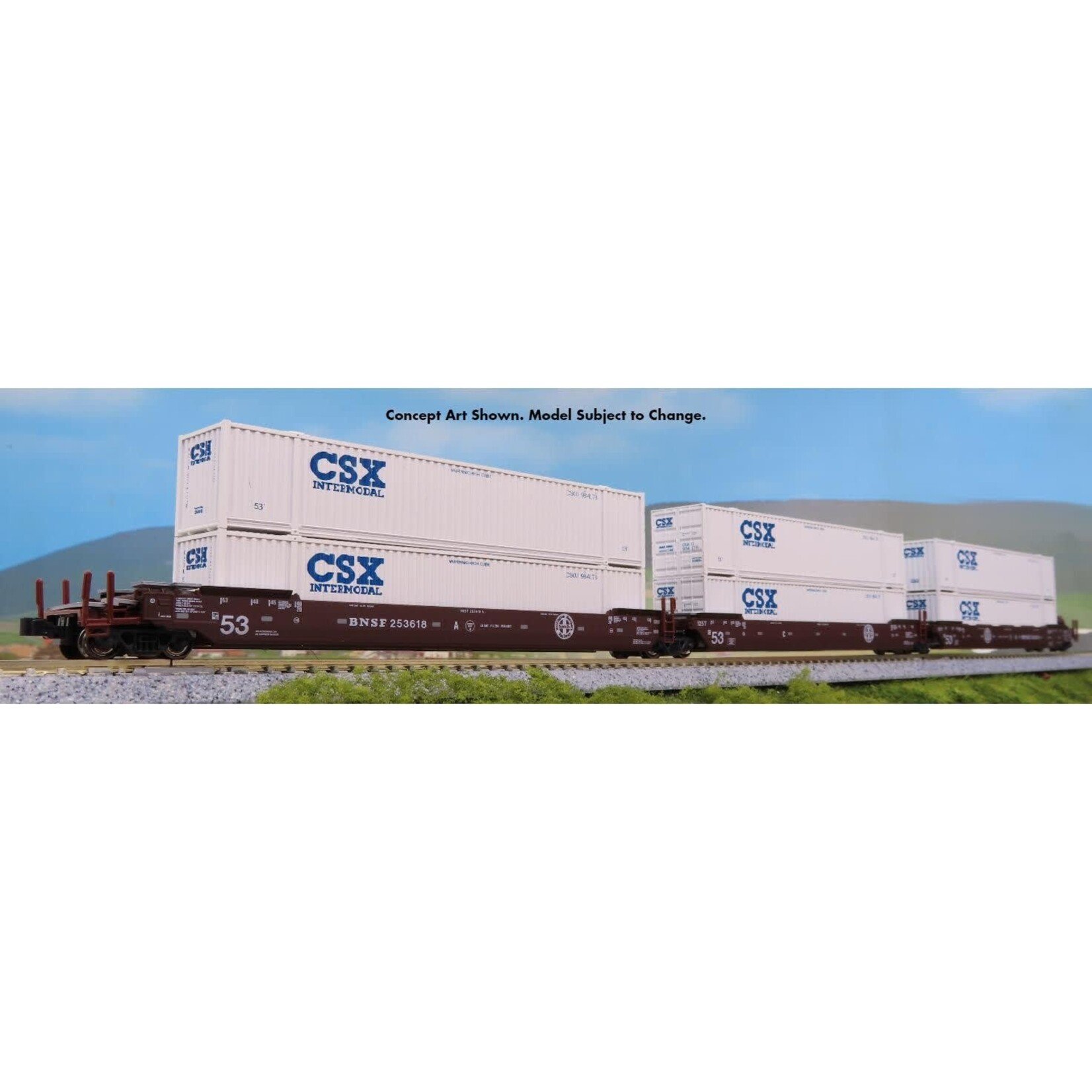 Kato 1066186 N MAXI-IV 53' Stack Car 3pck BNSF #253806