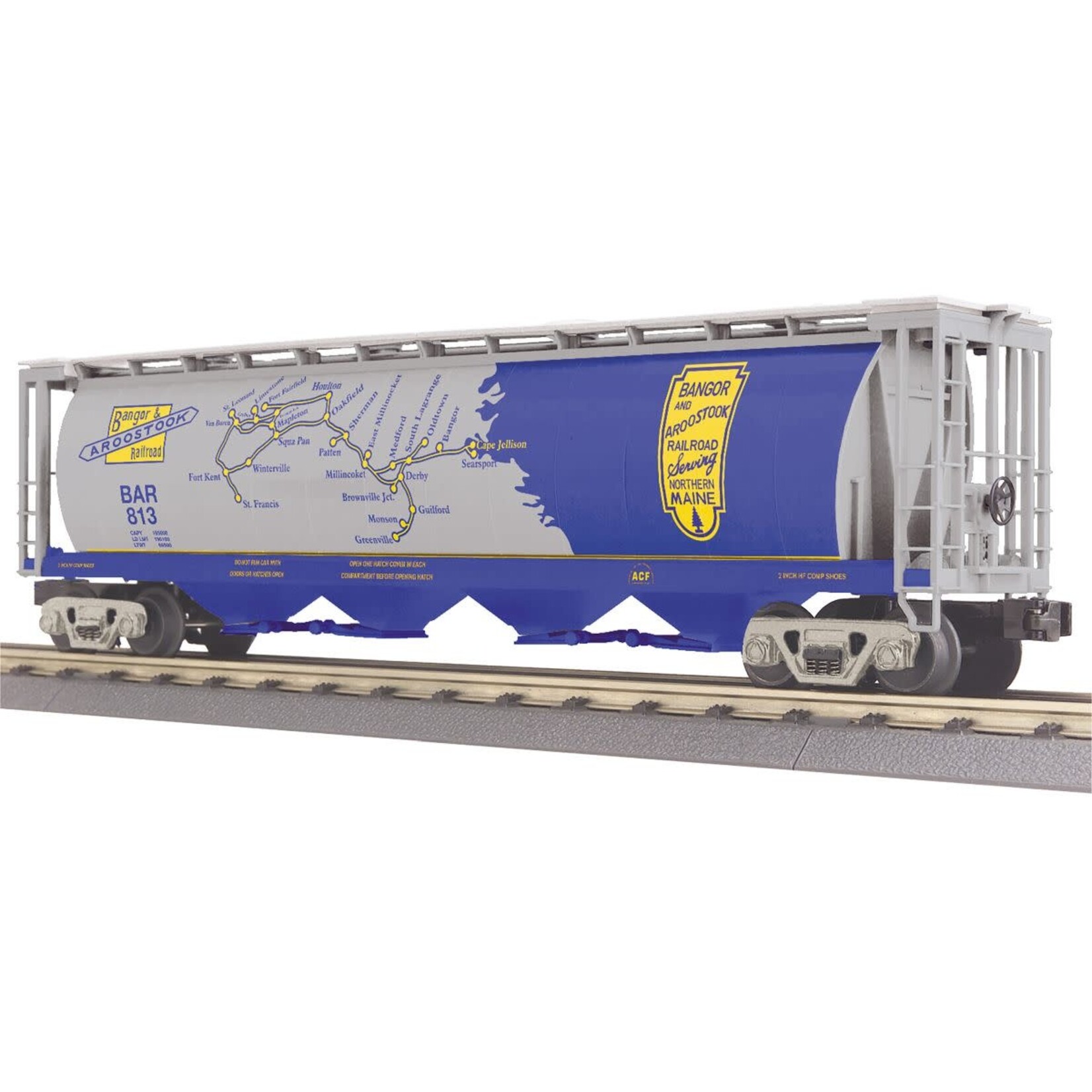 MTH 3075743 O Bangor & Aroostook 4-Bay Cylindrical Cvd. Hopper