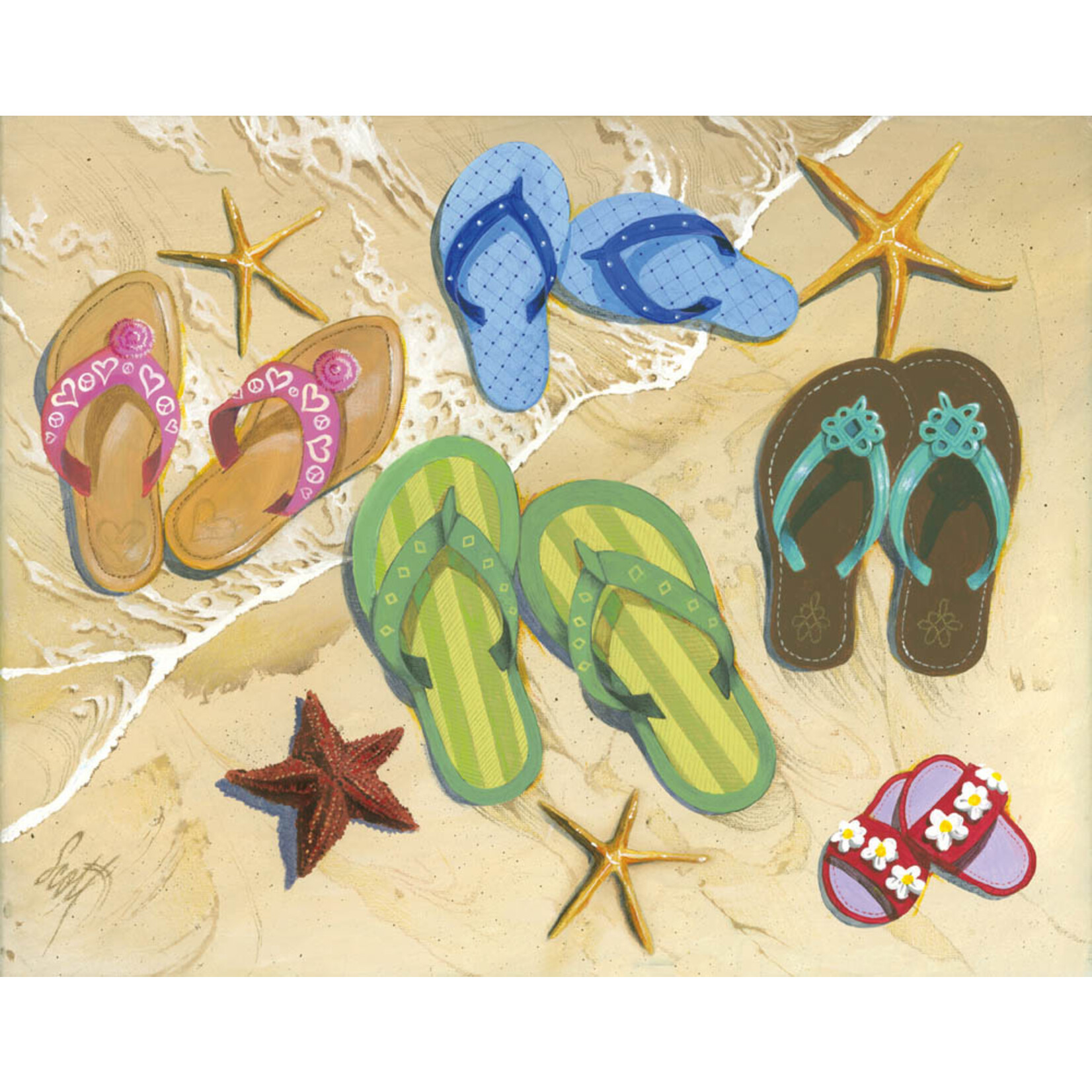 Heritage Puzzle 30535 Flip Flop Family 550pc Beach Puzzle