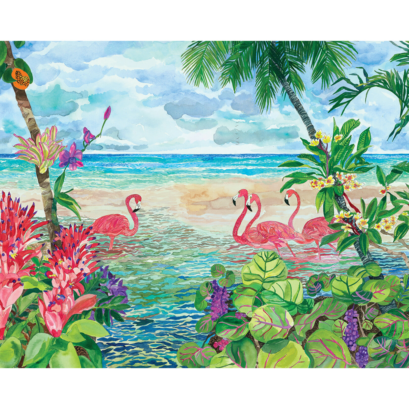 Heritage Puzzle 40610 Join Us 1000 Piece Flamingo Puzzle