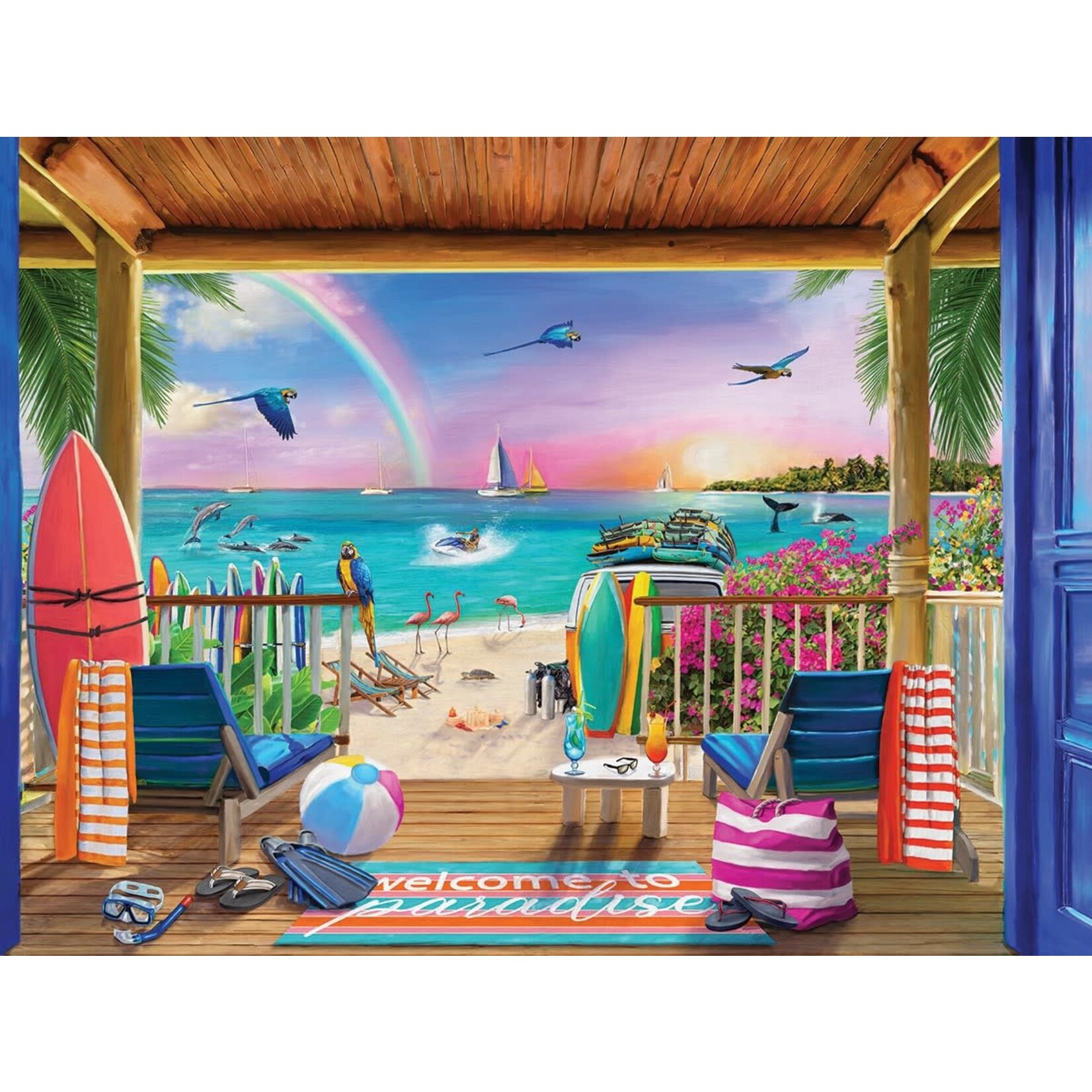 Heritage Puzzle 40615 Greetings From Paradise 550pc Puzzle