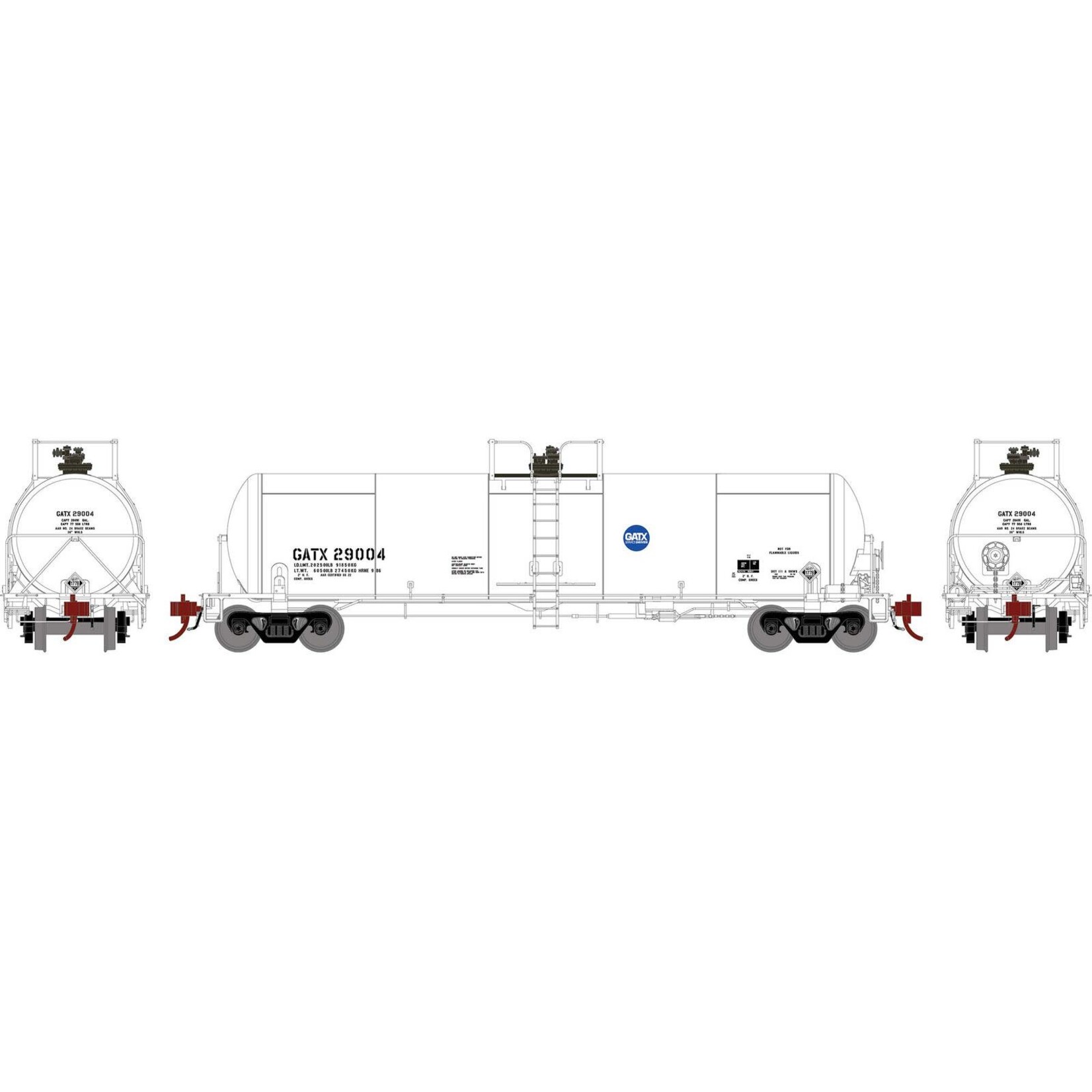 Athearn Genesis 37995 HO 20K Gal Acid Tank GATX 29004