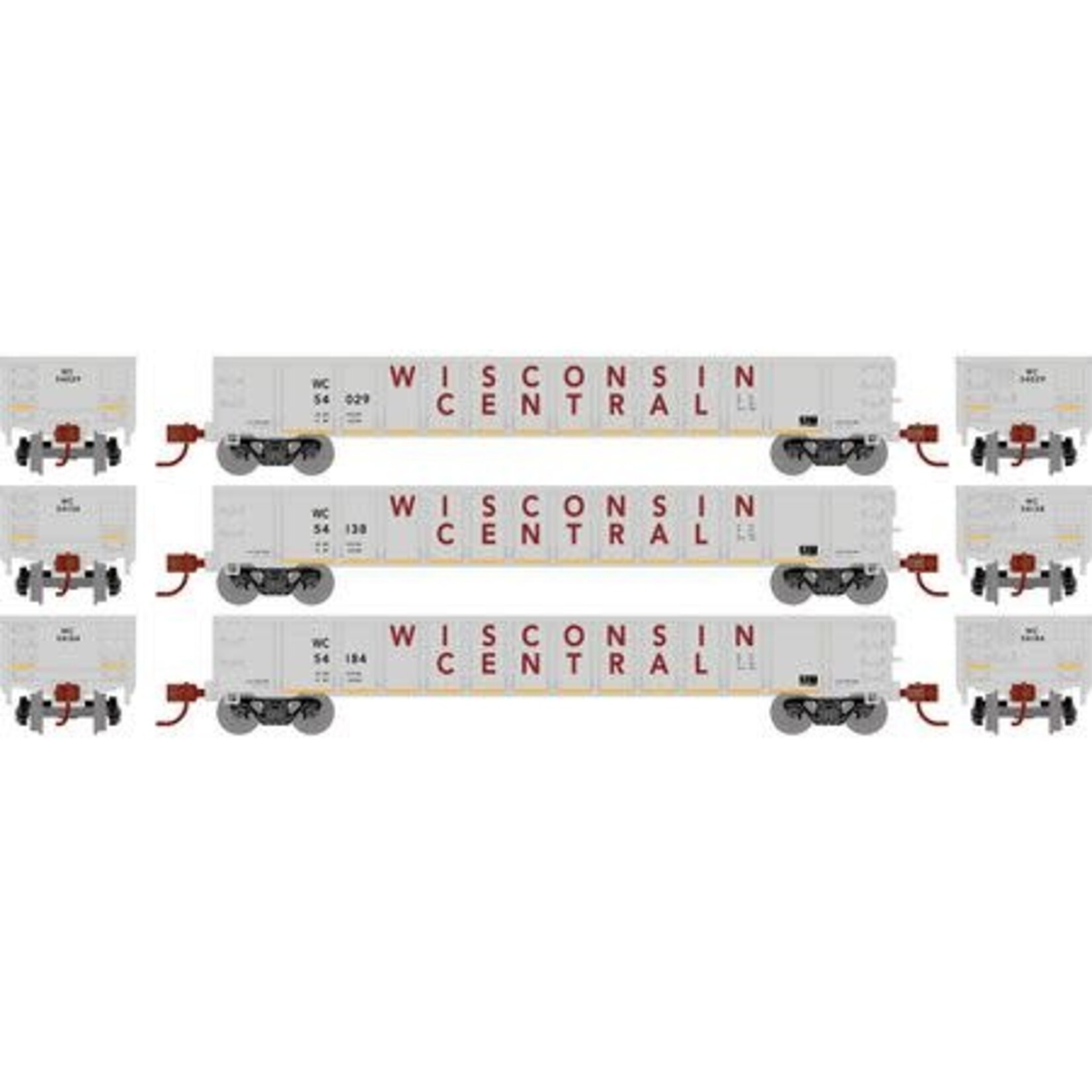 Athearn 8395 HO RTR 52' Mill Gondola Wisconsin Central - 3 Pack