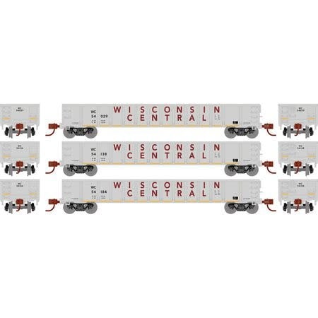 8395 HO RTR 52' Mill Gondola Wisconsin Central - 3 Pack