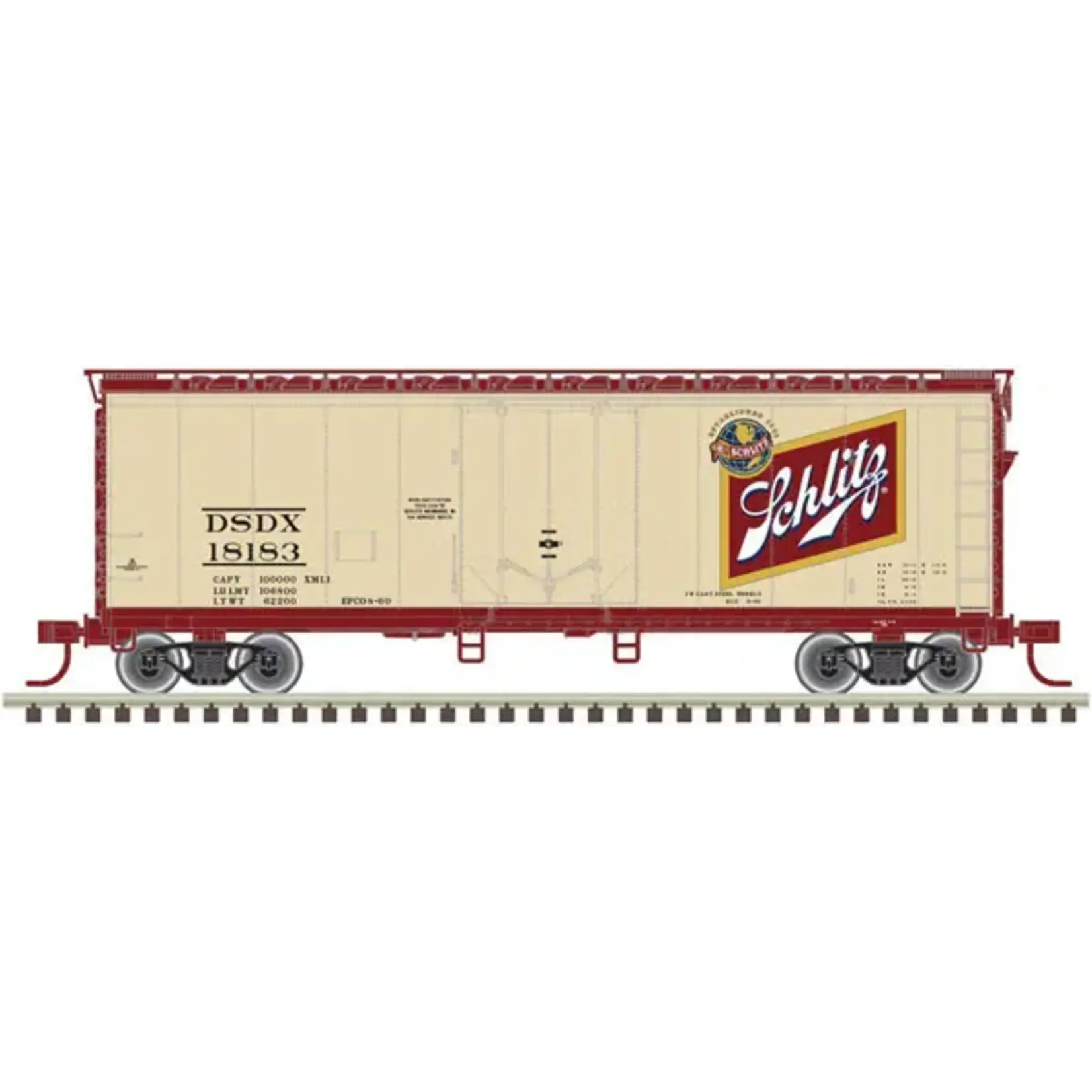 Atlas 20006336 HO 40' Box Car Schlitz 18183 Tan/Maroon/Gold/White