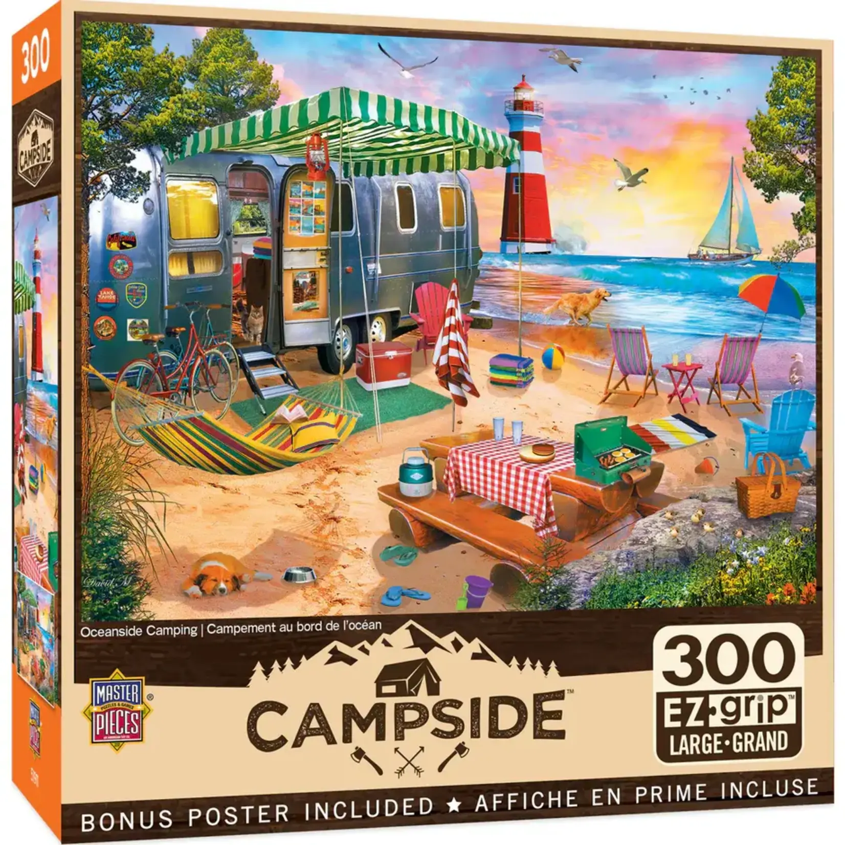 MasterPieces 32307 Oceanside Camping 300 Piece Puzzle