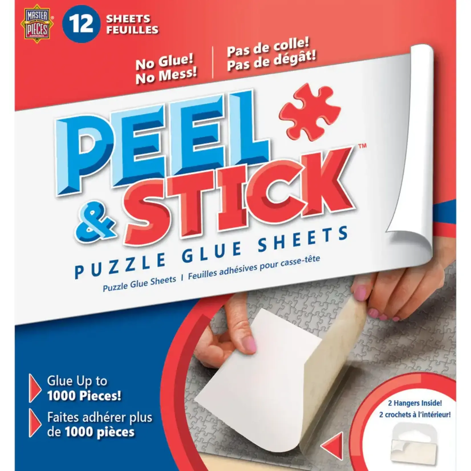 MasterPieces 52013 Peel & Stick Glue Sheets - 12 Pack for up to 1000 Pieces Hangers Included