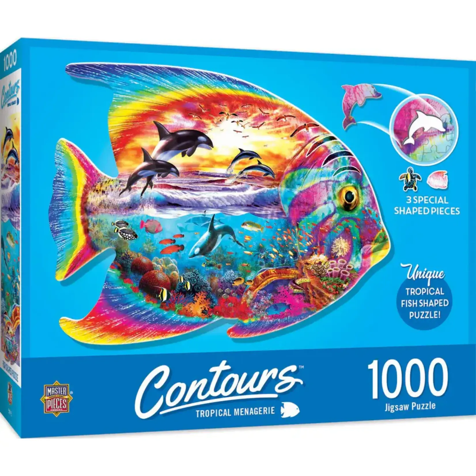 MasterPieces 71960 Tropical Menagerie Fish Shaped 1000 Piece Puzzle