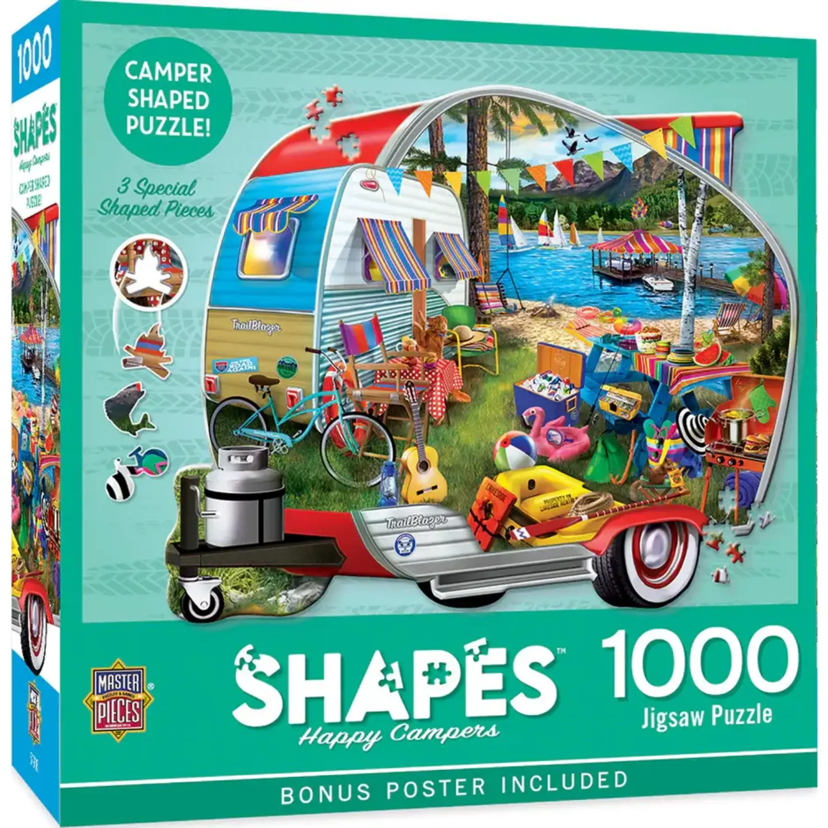 MasterPieces 72143 Happy Campers 1000 Piece Special Shaped Puzzle