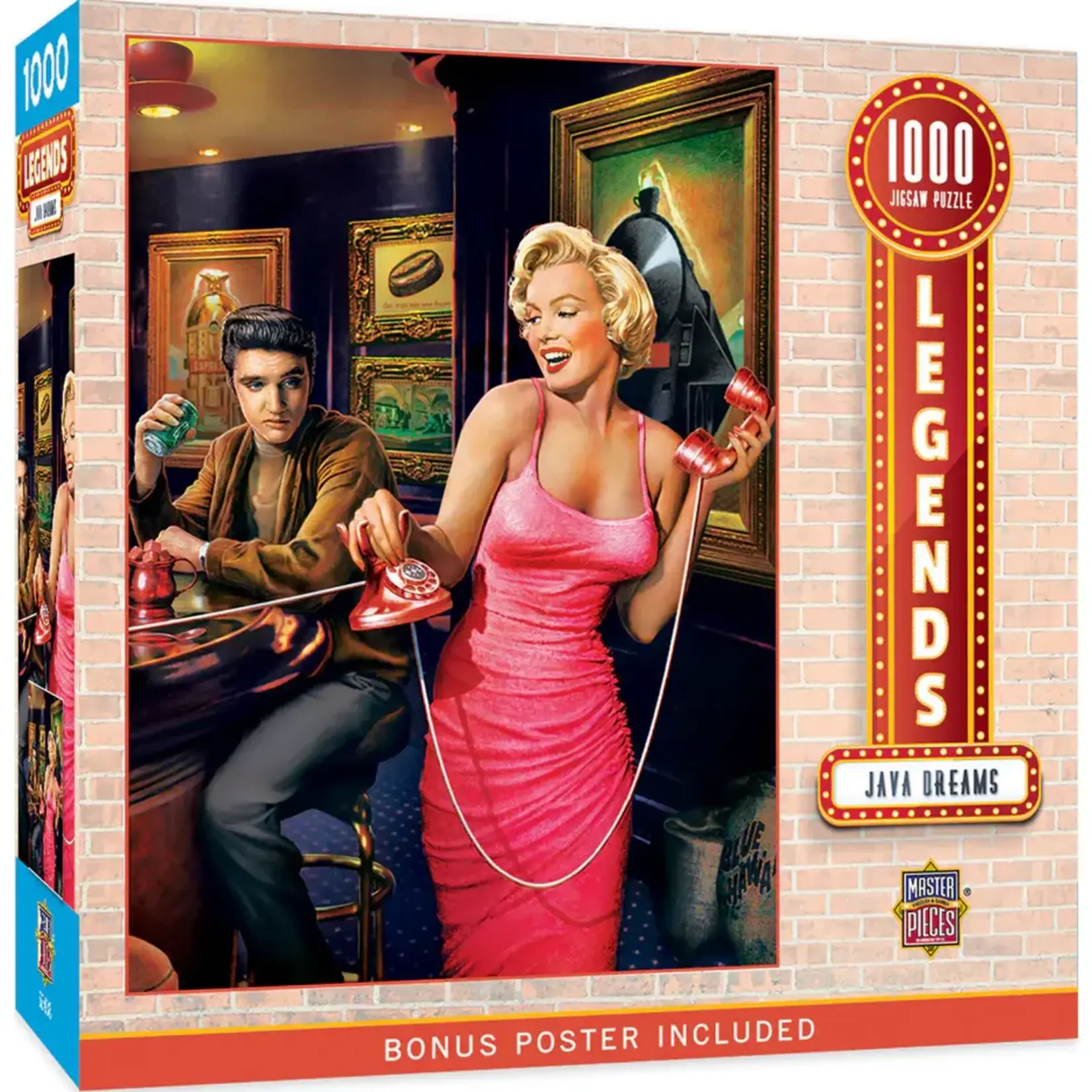 MasterPieces 72404 Java Dreams Elvis & Marilyn 1000 Piece Puzzle