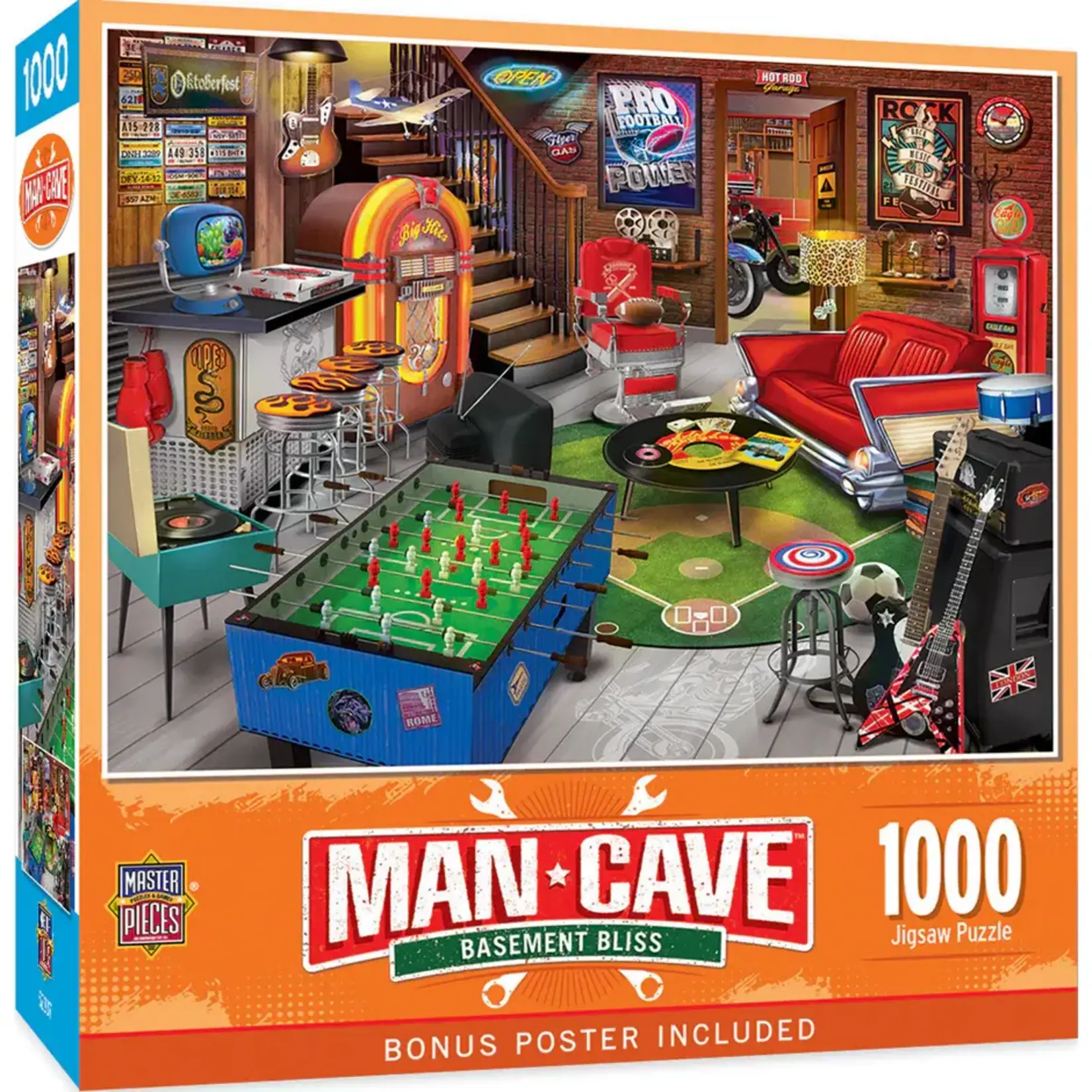MasterPieces 72442 Basement Bliss Mancave Games 1000 Piece Puzzle