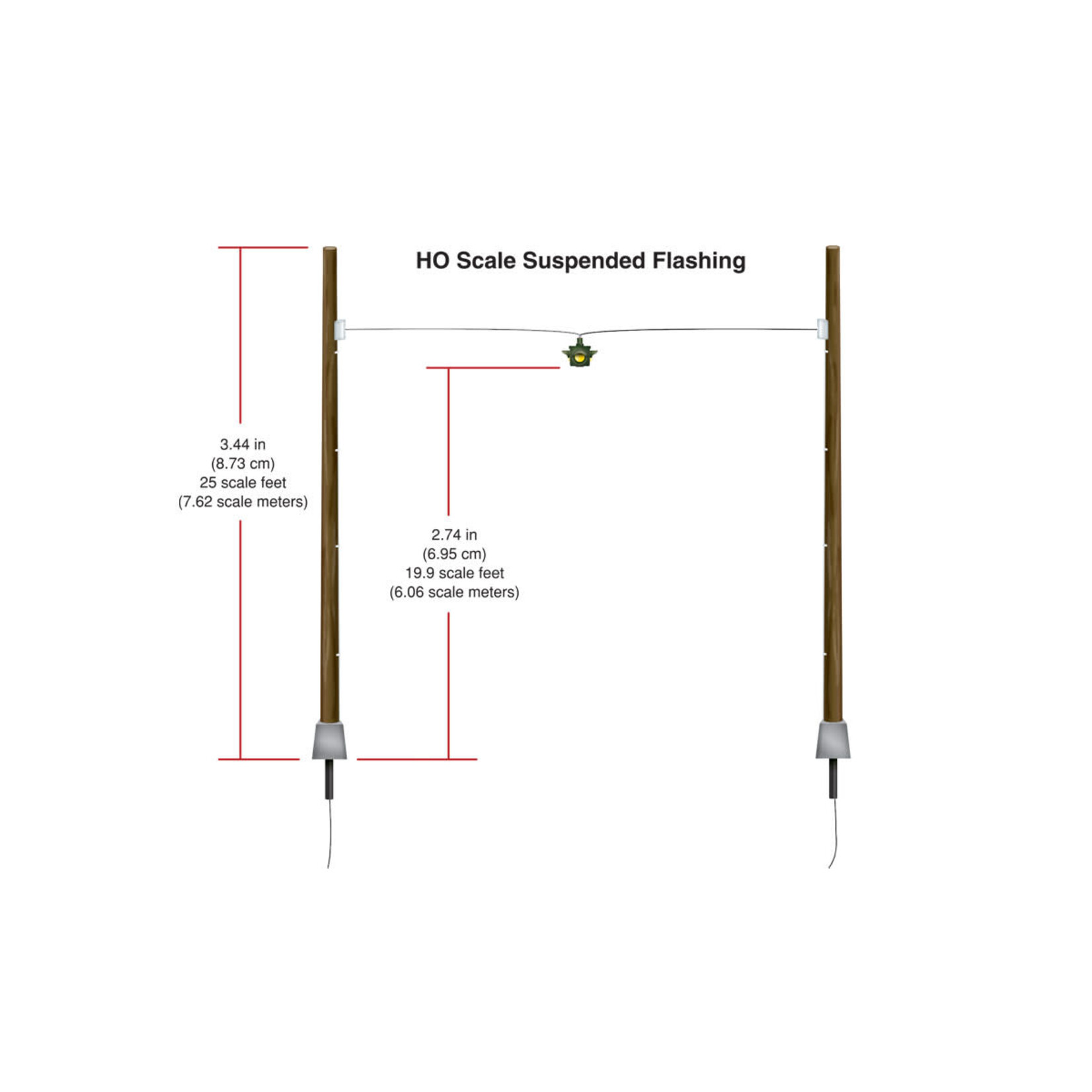 Woodland Scenics 5652 HO Suspended Flashing Traffic Lights