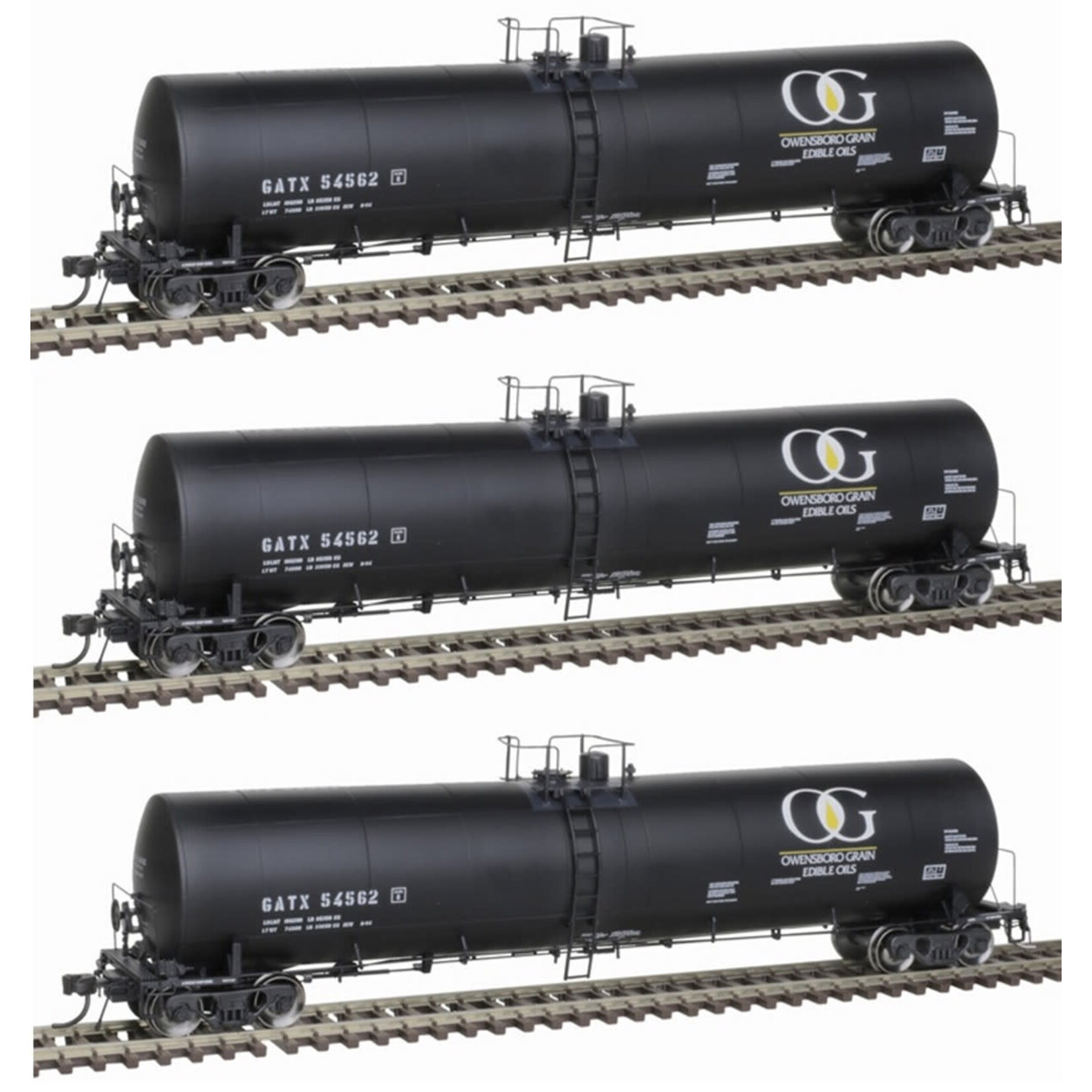 Atlas 20006889 HO Trinity 25,500 Gallon Tank Car GATX 3pk #54562, 54575, 54596