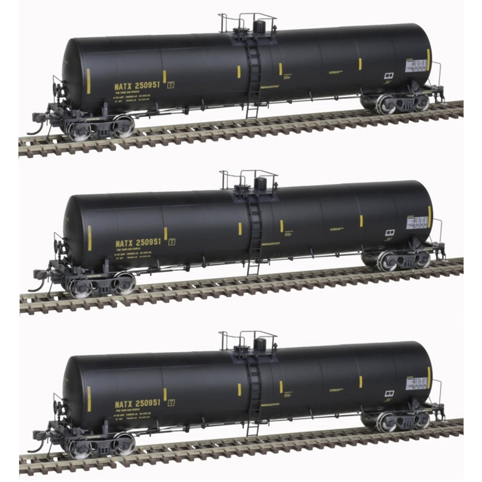 Atlas 20006901 HO Trinity 25,500 Gallon Tank Car NATX 3pk #250951, 250972, 250986