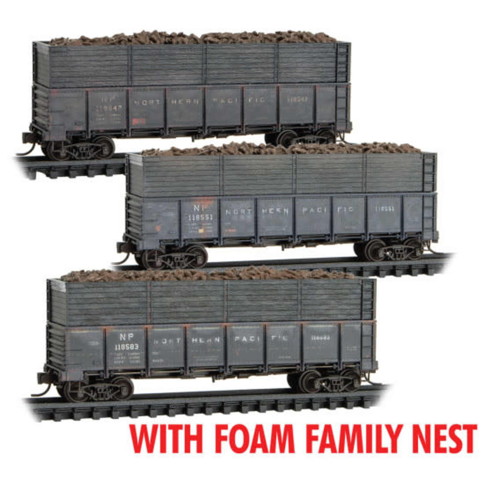 Micro Trains Line 99302248 N NP Weatherend 3 Pack w/ Beet Load - Foam