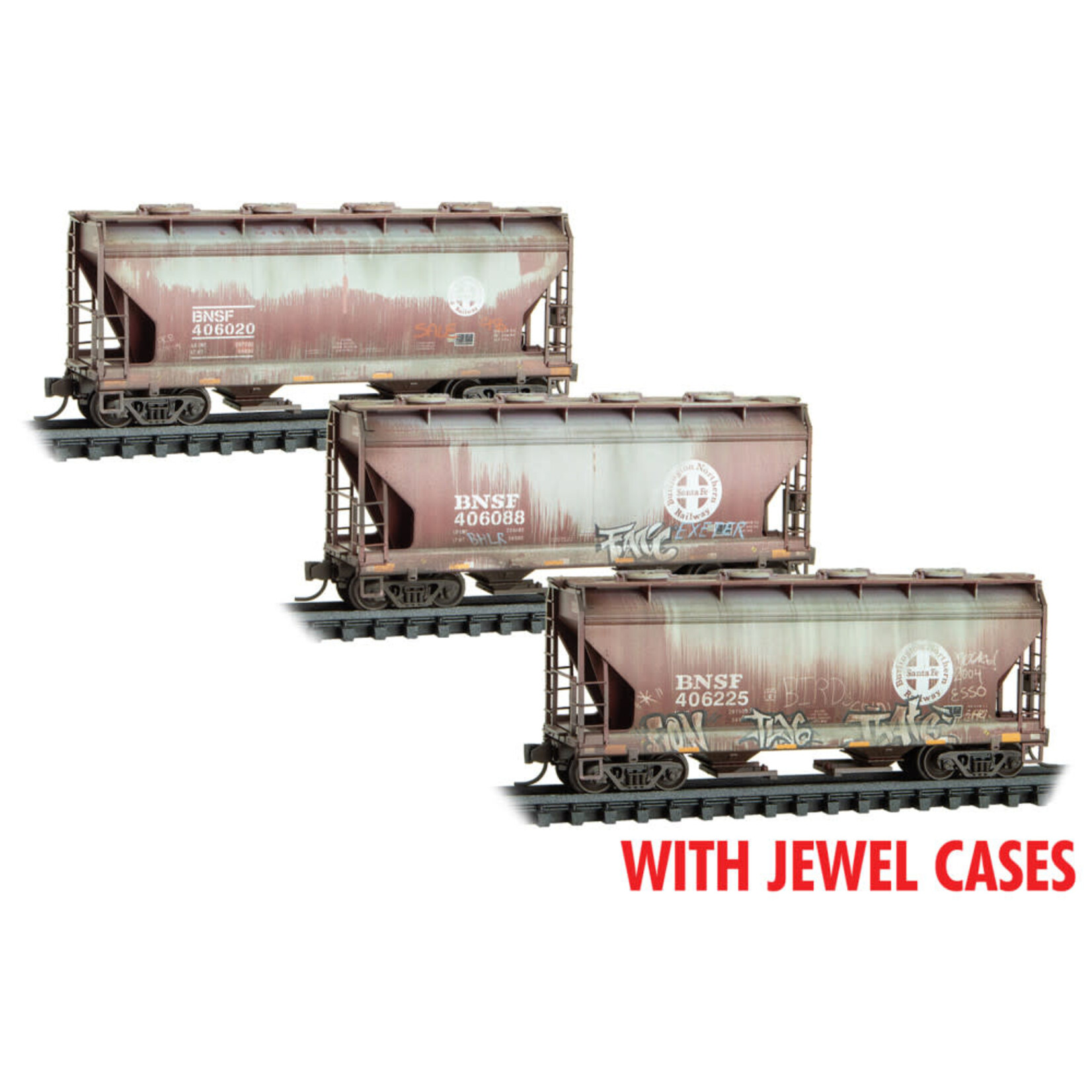 Micro Trains Line 98305076 N BNSF Weathered 3 Pack