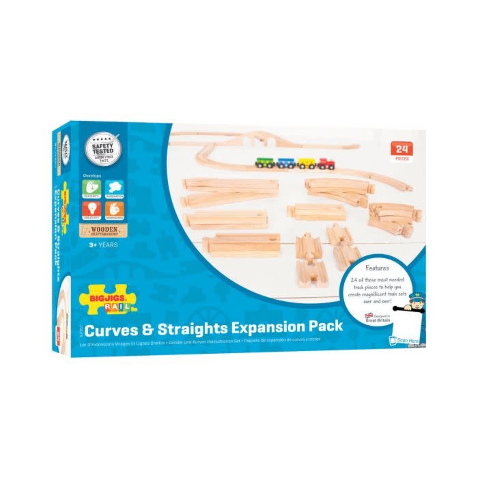 Bigjigs Toys BJT057 Curves and Straights Expansion Pack