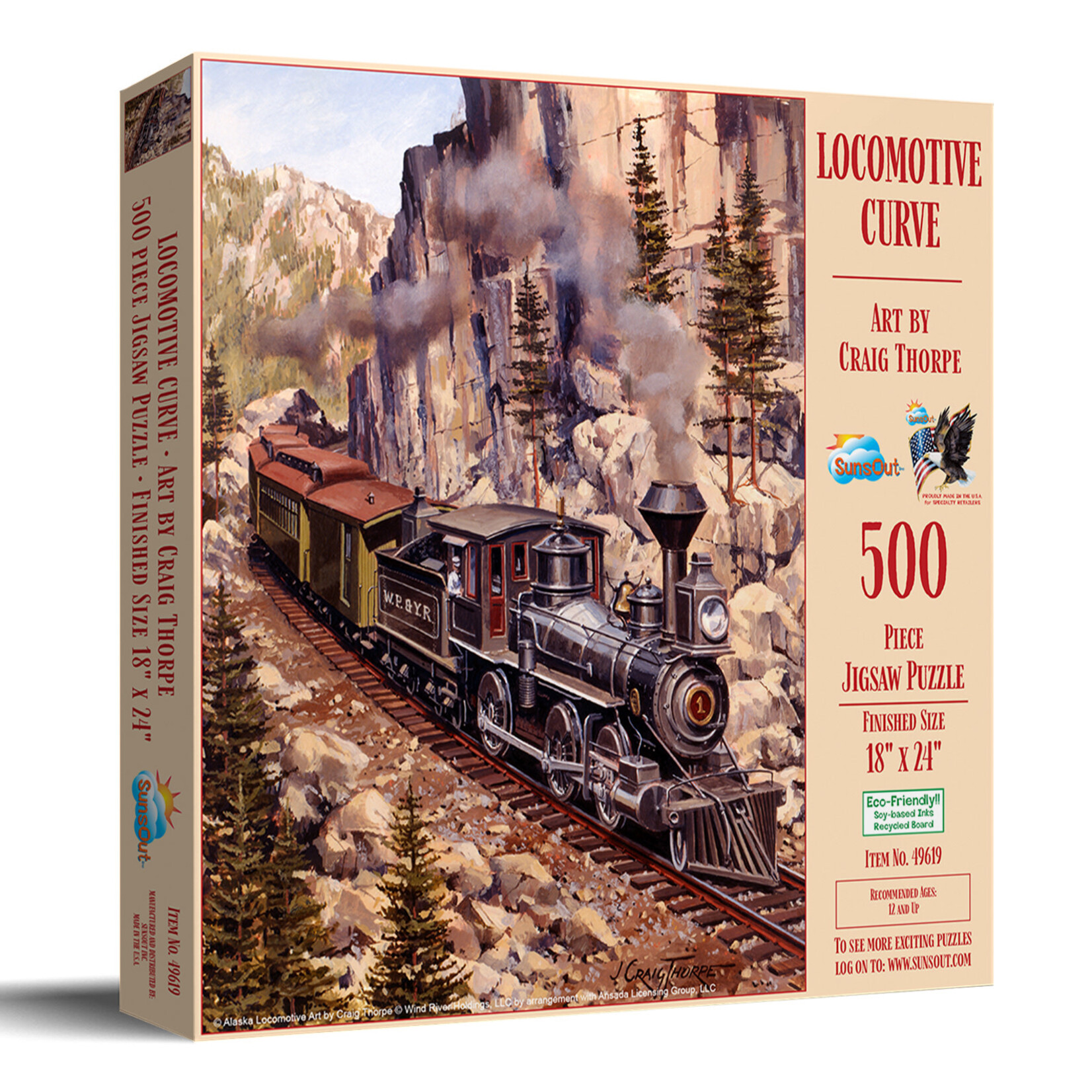 Suns Out Locomotive Curve 500 Piece Puzzle