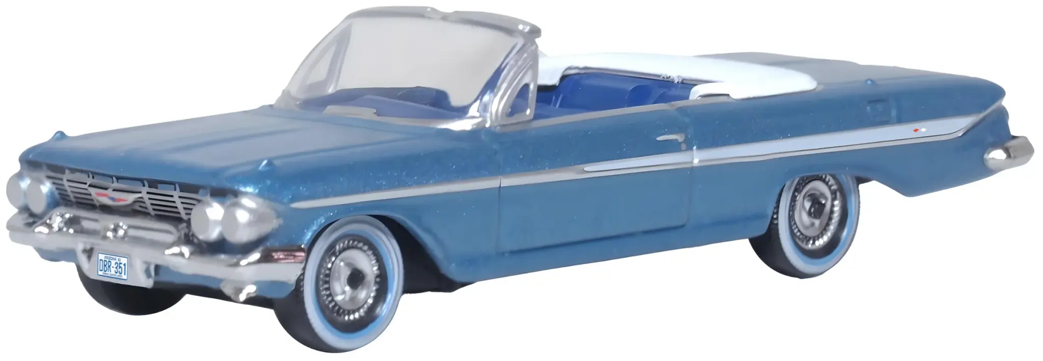 87CI61006 HO 1961 Chevrolet Impala Convertible - Jewel Blue, White