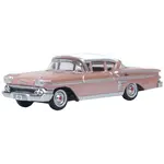Oxford Diecast 87CIS58001 1958 Chevrolet Impala Sport Coupe Coral /White