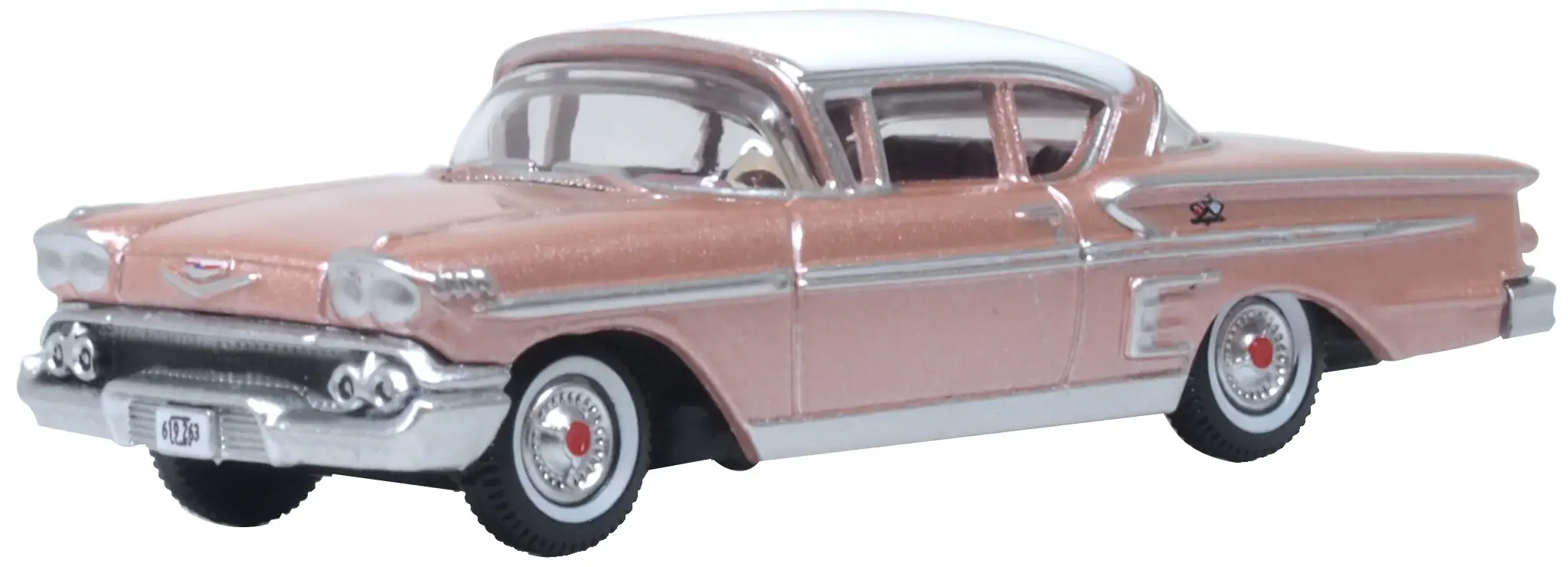87CIS58001 1958 Chevrolet Impala Sport Coupe Coral /White
