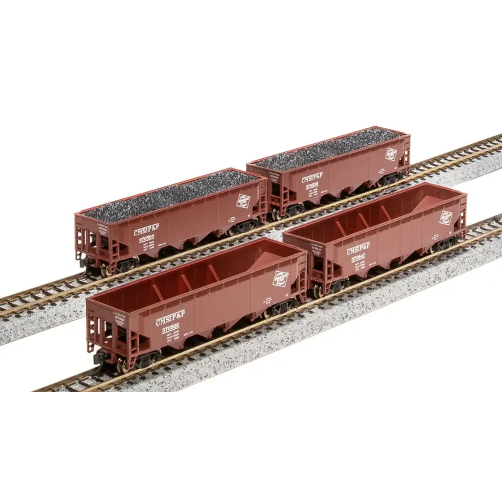 Broadway Limited 7428 N, ARA 70 Tn Quad Hopper, MILW, CMStP&P, 4 Pk A