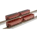 Broadway Limited 7432 N, ARA 70 Tn Quad Hopper, Unlettered, Red, 4Pk