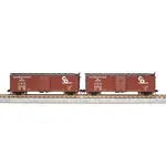 Broadway Limited 7275 N, USRA 40' Steel Boxcar, C&O, 2 Pack